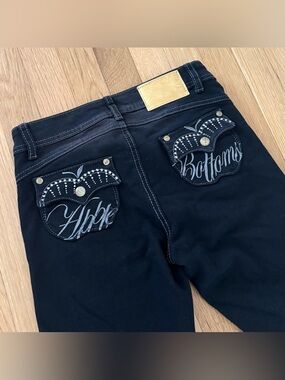 Vintage Apple Bottoms Jeans Black Bootcut Womens Size 3/4 Low Rise
